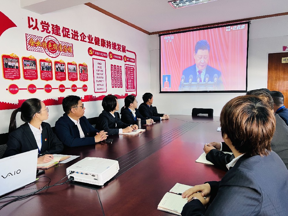 德和行物业公司总部组织部分党员员工集中观看开幕会